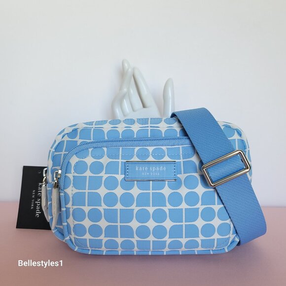 KATE SPADE Belt Bag Noel Jacquarded Printed Fabric Bag- Astral Blue color ⭐ - Picture 7 of 16